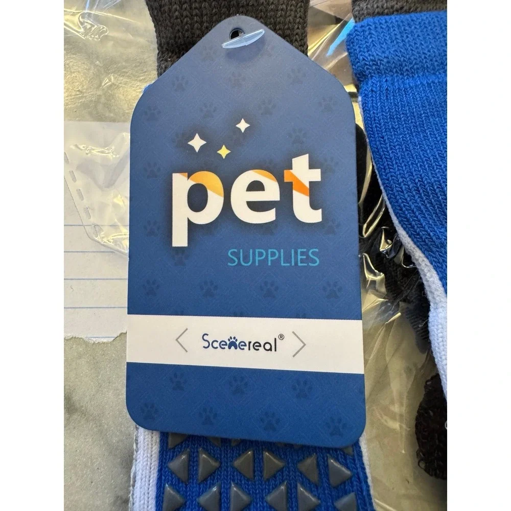 Scenereal anti slip grip protective blue dog booties size small NEW! TAGS!